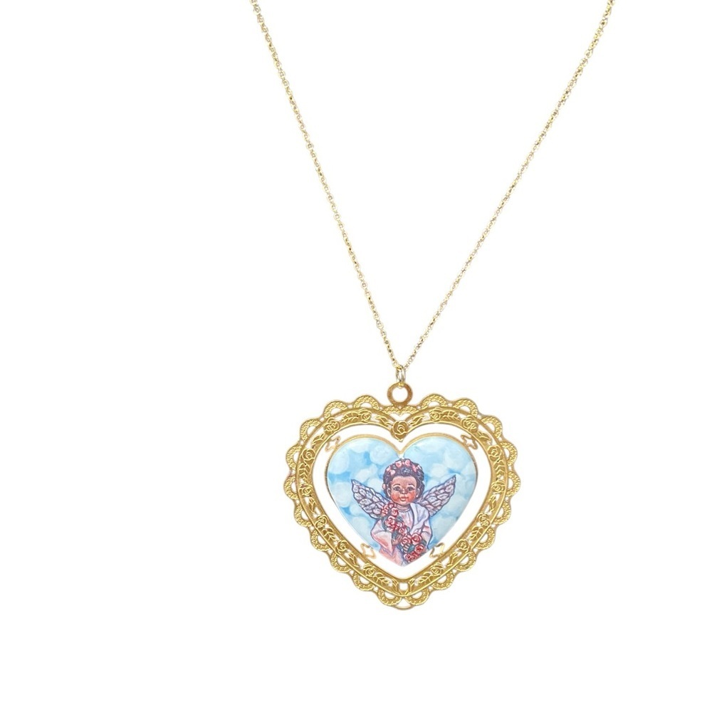 Gold Heart Angel Ornament Sarah’s attic☑️ - Picture 2 of 8